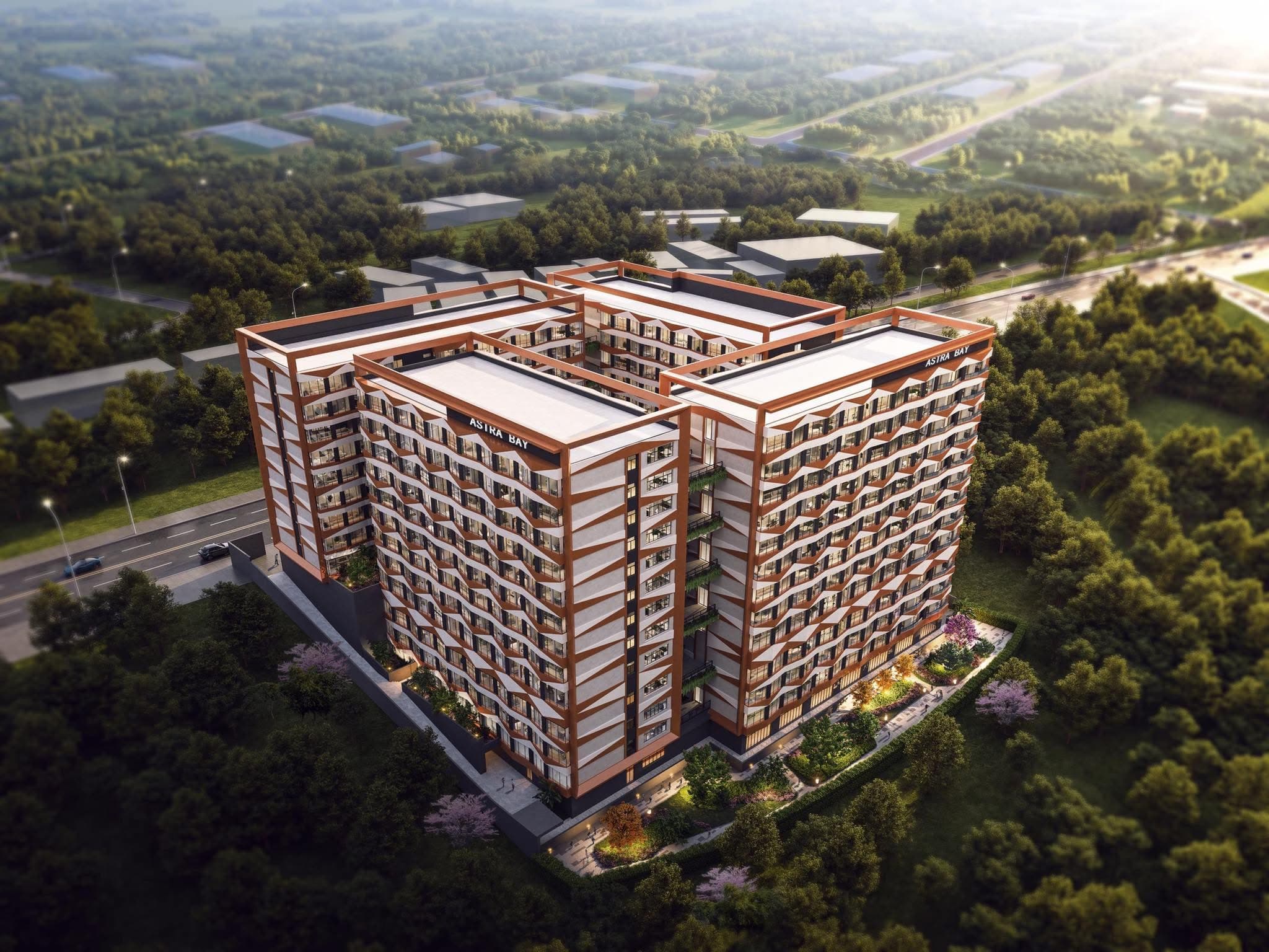 Modern residential development with sustainable design principles